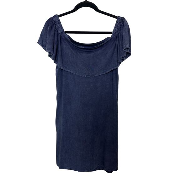 NWT Denim Chambray Floral Embroidered Dress Size Large Western Rodeo Boho - Picture 2 of 9